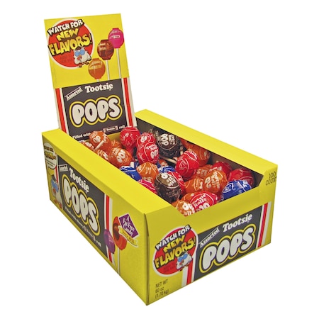 Tootsie Roll Tootsie Pops, 0.6 oz, Assorted Flavors, PK100 TOO508